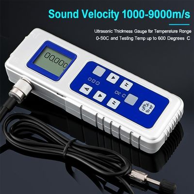 온도 범위 0-50C 측정 범위 0.75mm ~ 300mm 및 테스트 깊이 120mm와 초음파 두께 측정기